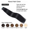 SUYYA Tape in Hair Extensions Human Hair 18 inches 50g/pack 20pcs Straight Seamless Skin Weft Jet Black Tape Hair Extensions (18 inches #1 Jet Black)