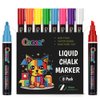8 Pack Liquid Chalk Markers,Dry Erase Markers & Window Markers for Blackboards,Chalkboard Menu Board & Glass Car Window