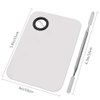 Professional Pro Stainless Steel Makeup Palette Cosmetic Palette with Spatula Tool Makeup Art Tool For Nail Art Eye Shadow Eyelash Makeup Professional Pigment Blending（6 x 4 Inch Sliver）