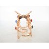 Medium rose gold metal crystal filigree hair claw clip (Primary color: Multi-color)