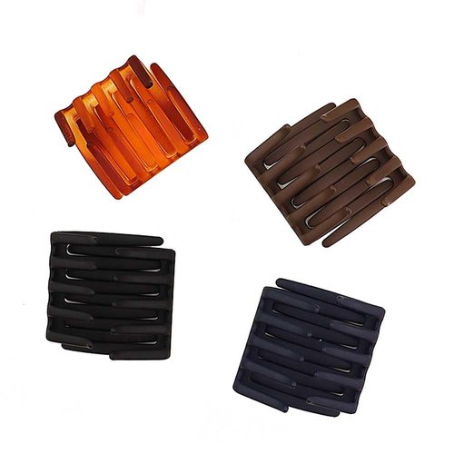 4 Pairs Interlocking Combs Plastic Twist Hair Combs Double Side Comb Hair Jaw Clamps No Slip Hair Clips Ponytail Holder Hair Styling Accessories for Women Ladies Girls