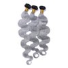 Gray Bundles Ombre Body Wave Bundles Human Hair 8A Two Tone Black And Silver Bundles Human Hair 1 Bundle 30 Inch Two Tone Grey Body Wave Bundles Remy Hair Extensions
