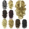 Flonding 12" Women's Ponytail Short Curly Claw Clip in Pony Tail Hair Piece Wavy Extension Wig Hairpiece Jaw Clip Hair Extensions (1B)