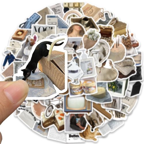 INS Aesthetic Stickers for Water Bottle, Waterproof Scrapbook INS Stickers, 63PCS Vinyl Stickers for Laptop Phone Skateboard Bumper Decals, Personalized Stickers Pack for Kids Teens Girls (INS)