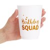 BLUE PANDA 16 Pack Reusable Happy Birthday Party Cups for Women, Birthday Squad Plastic Tumblers for Adults (White, 16 oz)