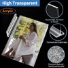 Acrylic Sign Holder 4x6 Inch, 3 Pack Sign Holders Vertical , Double Sided Display Clear TableTop Sign Holder, Acrylic Paper Holder for Wedding Reception, Party Decoration, Numbers Picture Frames