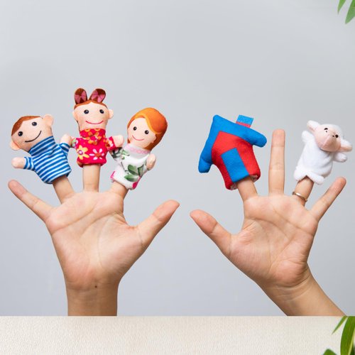 Mary Had A Little Lamb Nursery Rhyme Finger Puppet, 6 Pack Plush Finger Puppets Toy, Storytelling Theater Role Play, Interactive Teaching Aids for Children's Songs, Bedtime Story