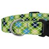 Country Brook Petz - Deluxe Margarita Argyle Dog Collar - Made in The U.S.A. - Plaid and Argyle Collection Featuring Charming Designs (1 Inch, Medium)