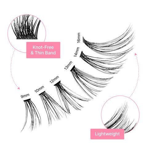 VieVie Lash Clusters 120pcs DIY Eyelash Extension Lashes, 20D 9-16mm Mix Individual Eyelashes, Natural Look DIY Lash Extension (20D)