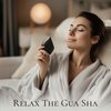 THLHKD Gua Sha Facial Tool: Black Jade Stone Face Gua-Sha Tools, Natural Bian Stones Full Body Massage Tool for Neck/Shoulder/Back/Leg