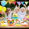9 Pieces Rainbow Honeycomb Rainbow Party Decorations Cloud Sun Heart Balloon Decor Rainbow Centerpieces for Tables Rainbow Honeycomb Paper Centerpiece for Birthday Baby Shower