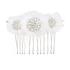 Darice David Tutera Bridal Tri-Cluster w/Netting Silver Rhinestone Flower Hair Comb
