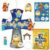 WATINC Christmas Nativity Scene Cross Craft Kit - 28Pcs Make Your Own O Holy Night Christian Cross Hanging Ornament, DIY Jesus Birth Faith Religious Party Decor for Kids Classroom Sunday School Church