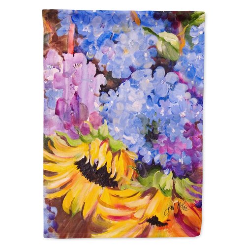 Caroline's Treasures JMK1175GF Hydrangeas and Sunflowers Garden Flag Mailbox Flag Decorative Yard Flag Banner Outside Patio Artwork Yard Flower Beds, Garden Size, Multicolor