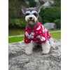 Cute Snowman Xmas Pet Clothes for Dog Pajamas Soft Christmas PJS, Medium Red Back Length 16"
