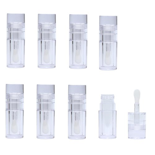 AJLTPA 8 Pieces Lip Gloss Tubes with Wand Empty, 5.5ml Refillable Lip Gloss Bottles Mini Lip Balm Bottles Transparent Lip Gloss Containers with Rubber Stoppers for DIY Lipgloss (Transparent)