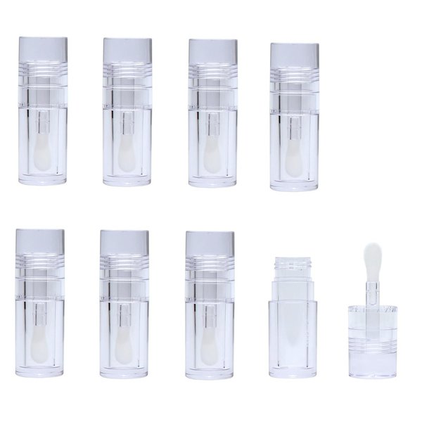 AJLTPA 8 Pieces Lip Gloss Tubes with Wand Empty, 5.5ml Refillable Lip Gloss Bottles Mini Lip Balm Bottles Transparent Lip Gloss Containers with Rubber Stoppers for DIY Lipgloss (Transparent)