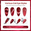 Beetles Cat Eye Christmas Gel Nail Polish Set 6 Colors, Glitter Red Shiny Brown Burgundy Purple Blue Green Magnetic Effect Sparkle Stunning Nail Gel Polish Gifts for Women, 2024 Limited Colors