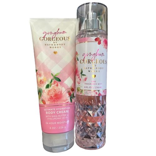 Bath and body Lotion, Perfume Mist, Shower Gel Fragrance Collection (Gingham Gorgeous Mist and Shea Set, 2 pc set)F