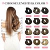 MAXITA Hair Extensions Clip in Human Hair, 5pcs 75g Balayage Dark Brown Mixed Chestnut Brown 16 Inch, Clip in Hair Extensions Real Human Hair Extensions Natural Straight Hair for Women