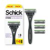 Schick Hydro Slim Head Sensitive Razor for Men — Razor for Men Sensitive Skin, Thin Razor with 4 Razor Blades