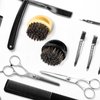 4 Pieces Knuckle Brush Set: Fade Brush, Barber Beard Brush for Men, Face and Neck Brush, Mustache and Hair Brush - Soft Bristles for Styling and Sweeping