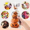 200 PCS Halloween Cellophane Treat Bags Clear Candy Bags with Twist Ties, Halloween Goodie Bags Non Candy Cookie Bags for Kids Halloween Party Favors, Trick or Treat, Hallowen Party Supplies