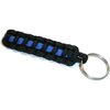 RedVex Thin Line Paracord Key Chain/Key Fob - Choose your colors - 3", 4", 6", and 8" Lengths (Qty-1) (Black with Blue Line, 6-inch with Handcuffs & ABS Clip)