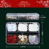 Snowflakes Nail Glitter Sequins 3D Holographic Christmas Nail Flakes Laser Gold Red Snowflakes Nail Sticker Decals for Women DIY Acrylic Nails Decorations Craft 6 Grids