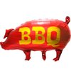 Cartoon Pig BBQ Party Balloons For Birthday Barbecue Picnic Cookout Fast Food Snacks Party Supplies, 6 Pack 4D Farm Animal Zoo BBQ Pig Foil Balloons For Wedding Baby Shower Summer Hawaiian