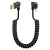SinLoon U Shape USB Type C Spring Cable 5Gbps Retractable 90 Degree USB3.0 to USB C Charging Cable and Data Transfer for Phone, Tablet, Other USB C Devices (Left)