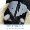 SEGO Baseball Cap with Hair Extensions for Women Adjustable Hat with Hair Attached Synthetic Long Wavy Wig with Black Hat Stylable for Pigtail Ponytail 16 Inch Bleach Blonde 290g