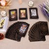 KLEDERY Tarot Cards for Beginners, Classic Tarot Cards with Meanings on Them, Durable Tarot Cards with Guide Book for Beginners (Black)