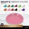 Amcrate Disposable Paper Plates Pink, 6 3/4 Inches Paper Dessert Plates, Strong and Sturdy Disposable Plates for Party, Dinner, Holiday, Picnic, or Travel Party Plates, Pack of 50