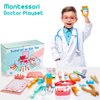 Wooden Dentist Kit for Kids, 41 Pieces Toy Medical Kit with Stethoscope & Medical Storage Bag, Montessori Pretend Doctor Kit Toys for 3 4 5 6 Years Old Boys Girls