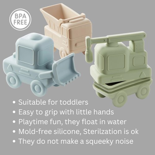 Ali+Oli Squirt Silicone Bath Toys (3pc) Construction Set | BPA-Free Food-Grade Silicone, Easy to Clean, Dishwasher Safe for Toddlers, Phthalate-Free