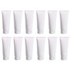 12 PCS Empty Refillable White Plastic Soft Tube Squeeze Bottles with Flip Cover Storage Cosmetic Facial Lotion Care Toothpaste Shampoo Jars Empty Containers Cases Travel Sample Packing (50ML/1.7OZ)