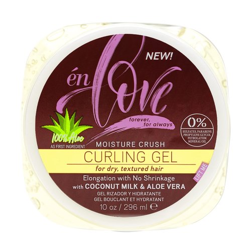 én Love Moisture Crush Curling Gel with Natural Coconut Milk & Pure Aloe Vera for Curly or Wavy Hair | Non-Flaking & Alcohol-Free | Defines Curls, Coils & Waves, Wraps and Braids | Deep Hydration