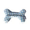 Vanity Fur Pet Shop 2-in-1 Plush Squeaky Dog Toy with Rubber Bone | Interactive & Enrichment Chew Toy for Dogs | Louis Woofton Designer Parody – Blue Check Fashion | Durable, Stuffed & Squeaker Toy