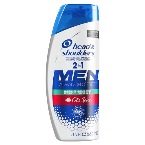 Head & Shoulders Old Spice Pure Sport Dandruff 2 in 1 Shampoo and Conditioner, 21.9 fl oz