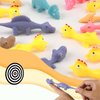 XIHIRCD 24pcs Finger Shooting Toys, Soft Rubber Finger Chicken Funny Mini Flying Dinosaur Toys Cute Animal Finger Toys for Boys Girls Gift Party Favors (Yellow Chick + Colorful Dinosaur)