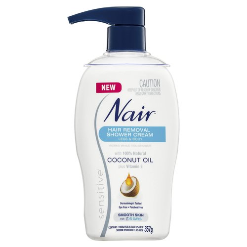 Nair Sensitive Hair Removal Shower Cream With Coconut Oil 357g