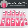 AddFavor Long Press on Nails Full Cover Extra Long XXXL Glossy Hot Pink Coffin Press on Fake Nails Acrylic Artificial False Nail Tips 12 Sizes 120pcs for Women Nail Art