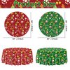 PTECDROTS 6Pcs Christmas Tablecloths Round Christmas Table Decorations Red Green Xmas Theme Table Cover for Winter Holiday New Year Christmas Party Supplies, 84inch