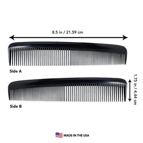 Styling Gear Heat Resistant Wide Tooth Comb Barber Hairstylist Hair Combs Static Free Hair Straightening Styling Hair Parting Black Comb 1 Pc. (Wide Comb)