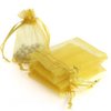 Boshen 100/200PCS Organza Gift Candy Sheer Bags Mesh Jewelry Pouches Drawstring Bulk for Wedding Party Favors Christmas (3" X 4"(100PCS), Gold)