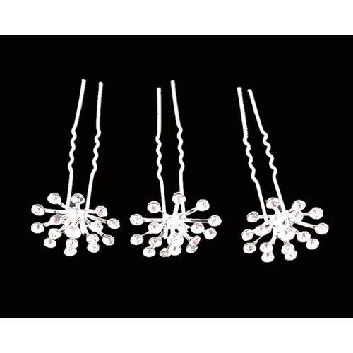 yueton 10pcs Bling Starry Crystal Rhinestone Bridal Wedding Hair Pins Women Headwear Hair Accessories (Clear)