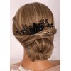 Kercisbeauty Black Rhinestones Beads Cute Hair Comb for Wedding Brides Bridesmaid Special Occasion Hair Jewelry Handmade Accessories