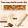 Qunclay Pregnancy Test Keepsake Box, Surprise Pregnancy Announcement Gifts for Grandparents Dad and Husband, Wooden Baby Memory Souvenir Collection Box with Raffia Ribbon Crafts for Boys and Girls