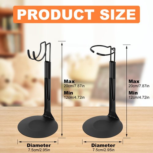 10 Pcs Doll Stand Action Figure Stands Doll Display with Expandable Waist Wire for 8" to 12" Dolls and Action Figure Dolls Accessories 2 Styles